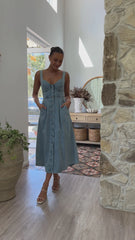 Abrianna Midi Dress - Light Denim