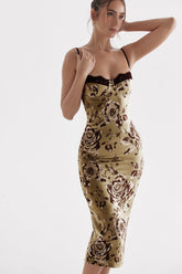 Cassia-Floral Print Midi Dress