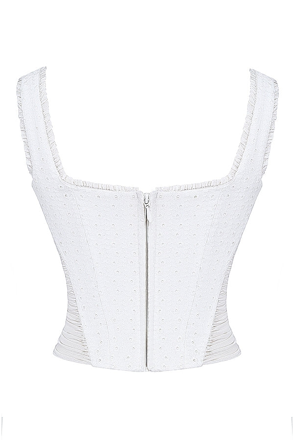 Catalina-White Broderie Anglais Corset