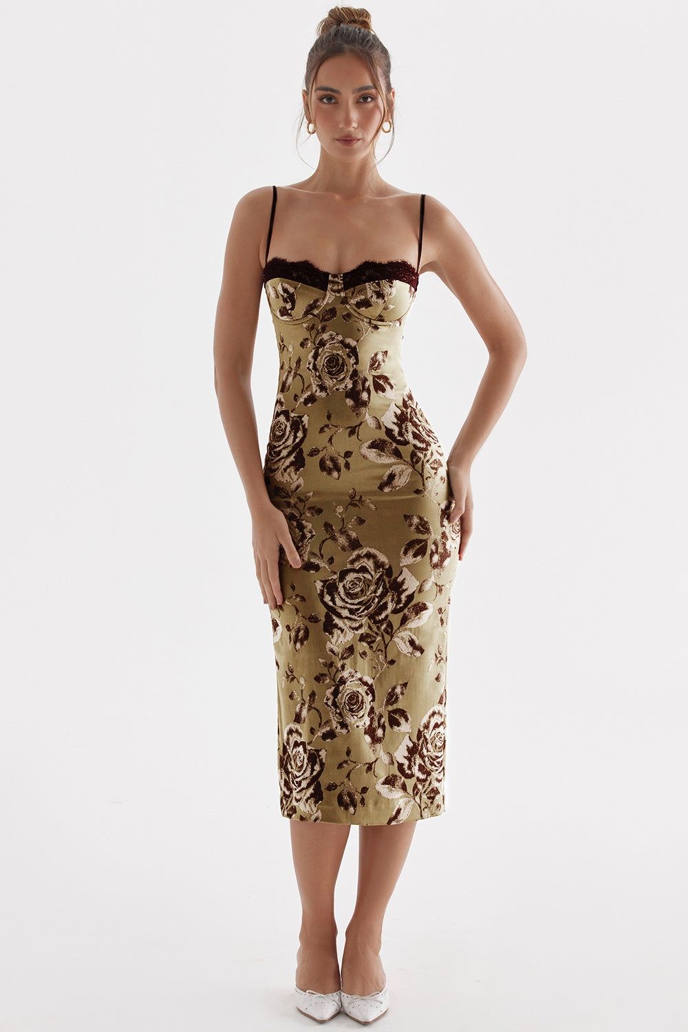 Cassia-Floral Print Midi Dress