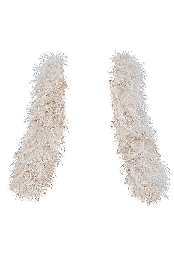 Ash-Off White Marabou Sleeve Jacket