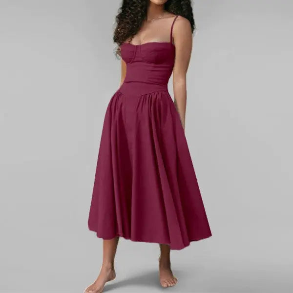 Bri Strapless Midi Corset Dress