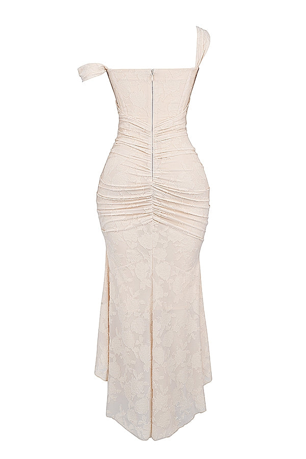 Cesca-Vintage Cream Floral Maxi Dress