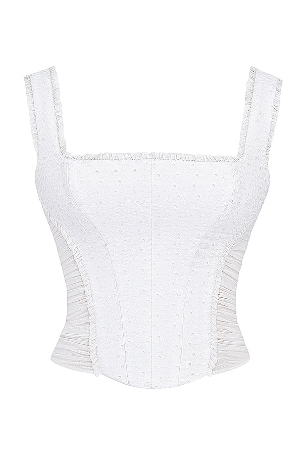 Catalina-White Broderie Anglais Corset