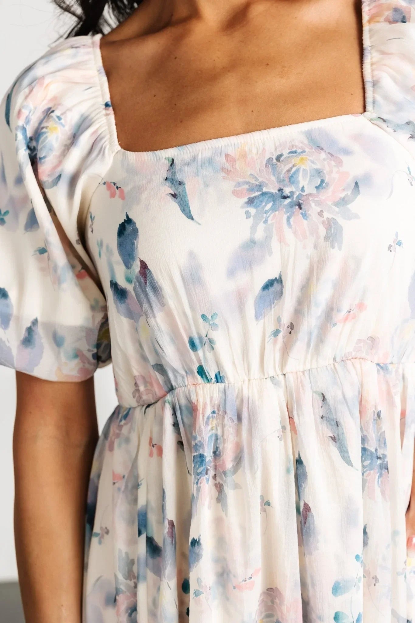 Dalia Maxi Dress | Cream + Blue Floral