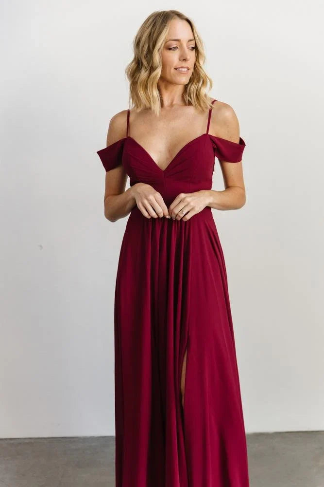 Bianca Lace Maxi Dress | Wine