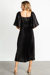 Aubree Pleated Dress | Black