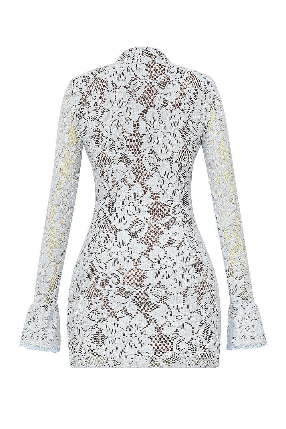 Brianna-Bluebell Keyhole Lace Mini Dress