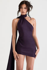 Aida-Night Shade Asymmetric Wrap Neck Dress