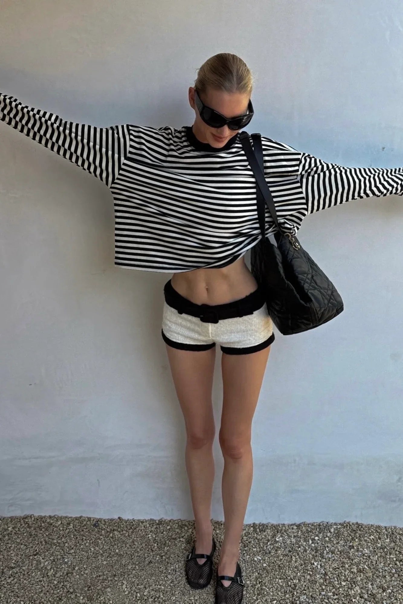 Bloom Long Sleeve Top Onyx Stripe