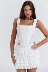 Catalina-White Broderie Anglais Corset