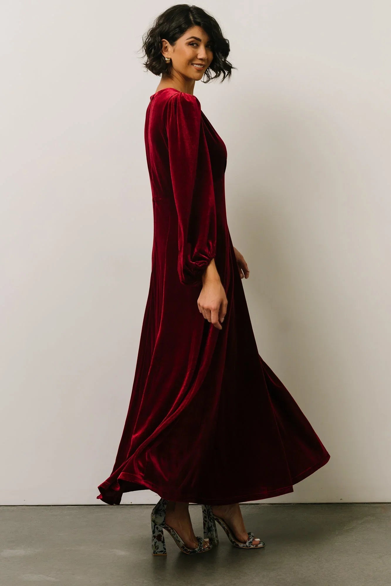 Adelita Velvet Maxi Dress | Merlot
