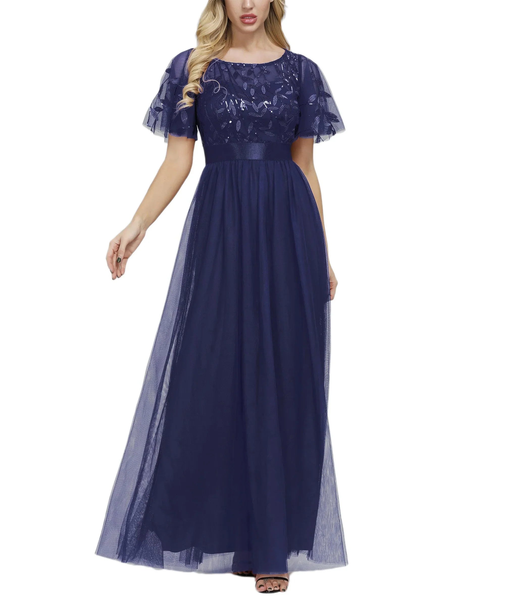 A-Line Empire Elegant Party Wear Prom Dress