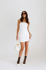 Core Cut Tailored Strapless Top White