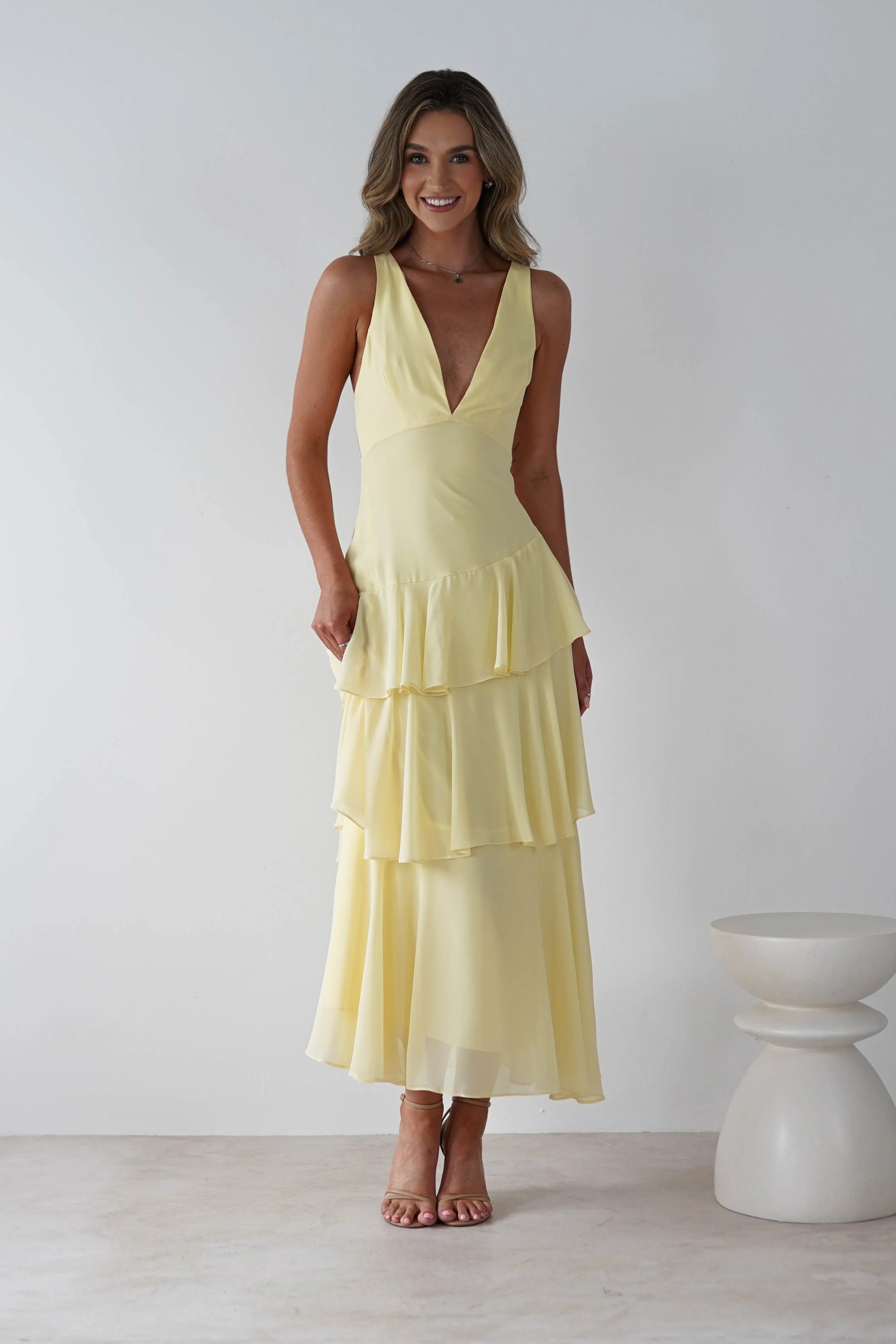 Andalusia Ruffle Maxi Dress | Yellow