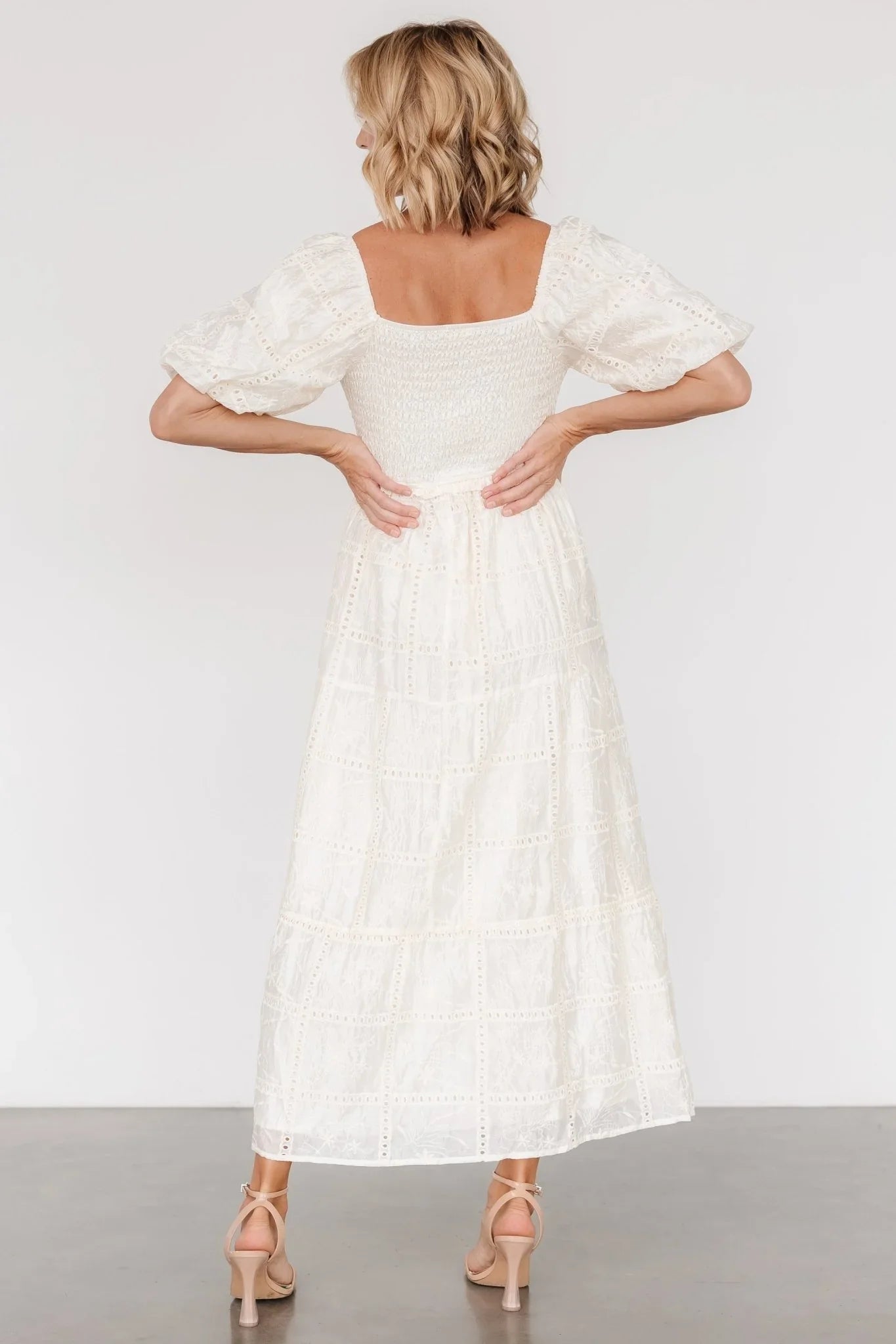 Colin Eyelet Dress | Cream