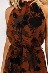 Alameda Halter Jumpsuit | Espresso Print