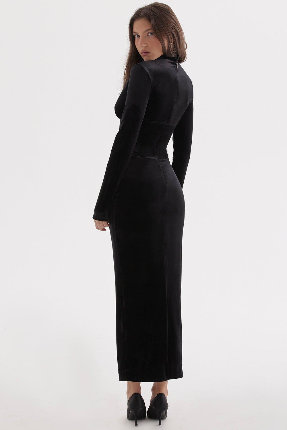 Arabella-Black Velvet Corset Dress