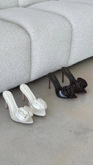 Casey Heel - Choc Satin