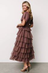 Cherise Tulle Tiered Dress | Dusty Lavender