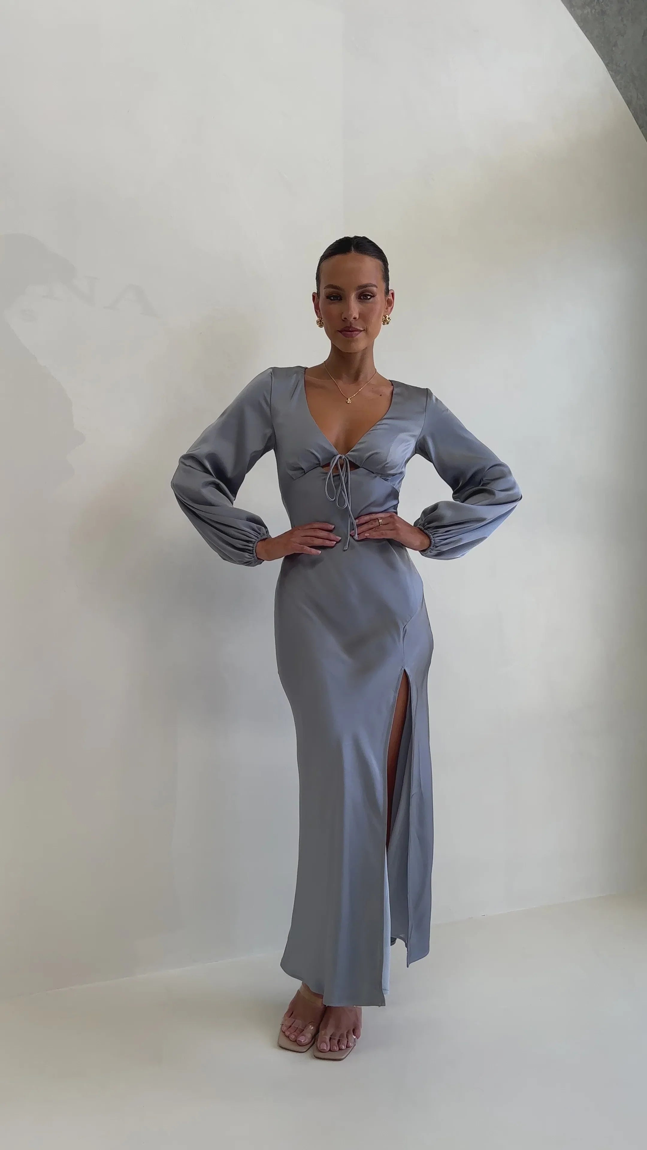 Brigitte Maxi Dress - Steel Blue