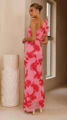 Bougainvillea One Shoulder Maxi Dress