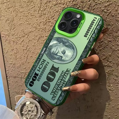 Blingy's for iPhone 15 Pro Max Case, Fun One Hundred Dollar Bill Pattern Money Design Soft TPU Protective Case 6.7 inch